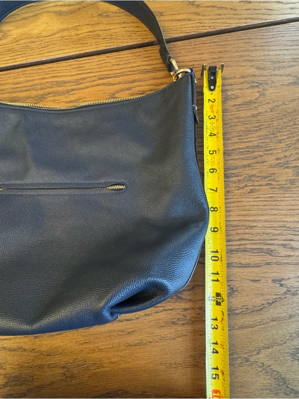 Coach Skylar Hobo Handbag Shoulder Bag Navy Blue Gold Hardware Pebble classy - Picture 10 of 16